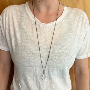 Long crystal pendant necklace